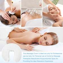 50 Pieces/Pack Headrest Cover, Seamless, One-Time Use Massage Face Cover, White, U-Shaped Pillow Cover, Elastic Non-Woven Fabric - Multicolor - View 9