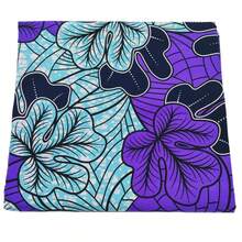 2,9 yardas/5,9 yardas Tela africana de batik estilo Ankara con hojas de color púrpura y azul, tela de poliéster con estampado retro geométrico colorido, adecuada para regalos de Navidad, Año Nuevo Chino, costura de patchwork DIY, muñecas, decoraciones, artesanías y decoración del hogar, vendida por yarda con detalles de flecos - Morado Violeta - Ver 5