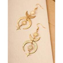 Moon Earrings Dangle, Gothic Boho Earrings Women, Boho Goth Jewelry, Jewelry Gifts - 金色 - 查看 7