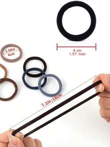 高弹力布发圈，无缝设计，不伤发，糖果色/暗黑色多种颜色可选，袋装，通用发饰，包包发带批发，高弹力发带毛巾环简约款。