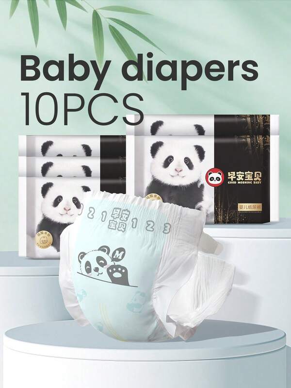 10pcs/Pack Good Morning Baby Brand Baby Diapers, Available In S, M, L, XL Sizes, Ultra-Thin, Breathable, Soft, Suitable For Boys And Girls