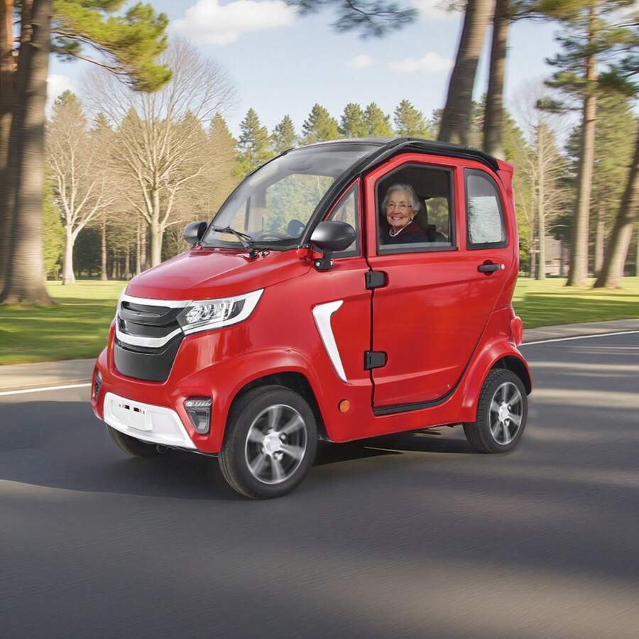 4-Wheel Enclosed Mobility Scooter For Seniors Adults, 660lbs Capacity, 3-Seater 2000W Electric Recreational Mobility Scooter 45 Miles Long Range, Remote Unlock, All-Terrain For Touring Shopping - Four-wheeled 2000W - View 1
