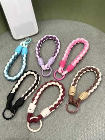 1pc Personalized Woven Durable Nylon Short Lanyard, Suitable For Any Phone Case DIY, Creative Versatile Keychain, Earphone Hanger, Wristband, Pendant For Men & Women, Christmas Gift
