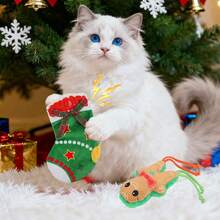 Nuovo giocattolo per gatti per alleviare la noia, giocattolo interattivo a forma di pupazzo di neve natalizio, regalo di Natale e Capodanno