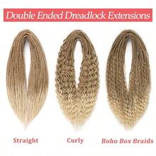 GSYY Ven Double Ended Dreadlock Extensions 24 Inch Bre Blonde Nthetic 0.6 Cm Width Thin DE Dreads Crochet Hpie Wool Dreads 10 Strands Handmade Soft Loc Extensions For Wen Men - 巧克力棕 - 查看 5