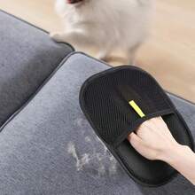 宠物毛发去除工具可重复使用静电去除手套，双面宠物美容手套，去除地毯上的宠物毛发 - 黑色 - 查看 4