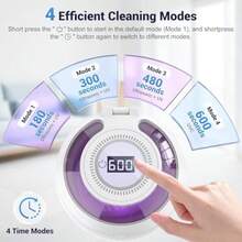 GSYY 2025 Upgraded  Retaineer Machine Deep Clean With Buzzer Alarm Versatile Denture Cleaner 45k Mouth Guard Cleaner Nig Guard Cleaner Dental Cleaning Pod 6 U/V Ligs - 杏色 - 查看 2