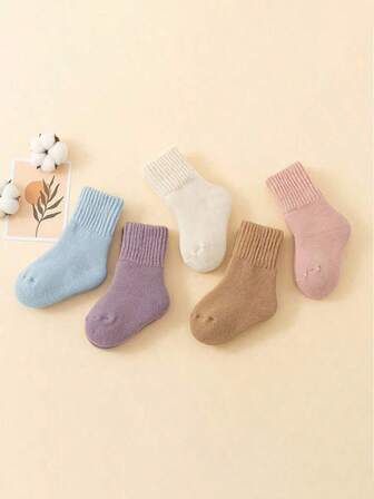 婴儿袜，加厚保暖羊毛袜，中筒袜，不勒腿，秋冬季，男女童均适用