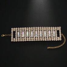 Women's Rhinestone Bracelet, Multiple Simple Finger Bracelets, Luxurious Fashion Versatile Accessories, Suitable For Various Styles Of Festival Performances, Jewelry Gifts - Rhinestone Gold - View 12