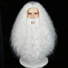 Topcosplay Men's Wig And Beard Set, Long Cosplay Halloween Costume Party Wizard Wig - 彩色 - 查看 7