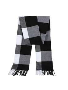 1pc Classic Geometric-Pattern Scarf For Men, 100% Polyester, Soft And Warm, Ideal For Casual & Formal, Outdoor Activities, Winter Travel, Holiday Gifts - Christmas, Valentine'S Day, Spring Festival - Multicolor - View 14