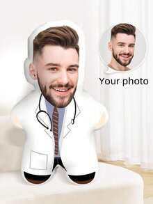 1pc Custom Throw Pillow - Personalized Photo | Adorable Animal And Funny Styles | Ideal Gifts For Him, Her, Boyfriend, Girlfriend, Dad, Mom, Family, And Friends | Perfect For Indoor Decor - Sofa, Bed, Car, Tea Room, Bedroom, Living Room | Unique Face Pillow For Valentine's Day, Mother's Day, Birthdays,Father's Day, Anniversaries, Graduation, Weddings, Christmas | Available In Various Sizes Unique For Housewarming Washable - Doctor - View 12