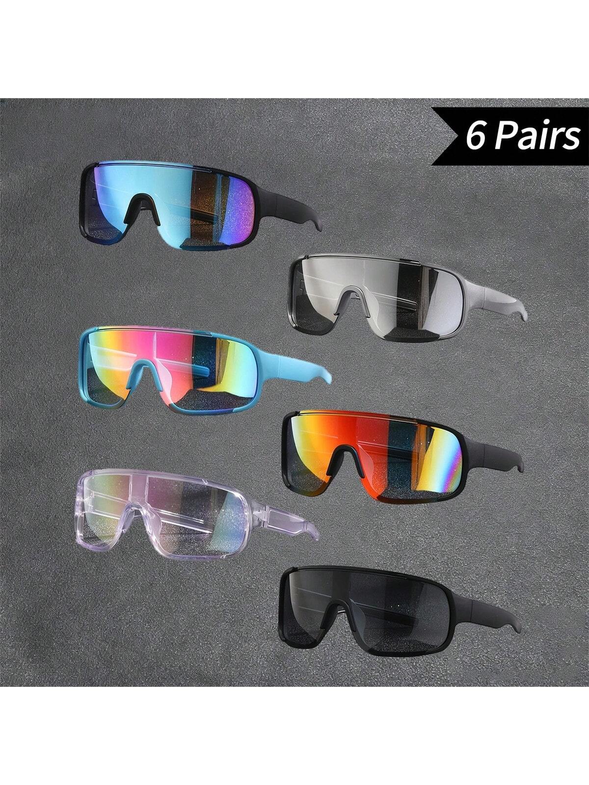 6 Pairs Sports Sunglasses Y2K Unisex