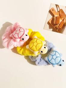 Bộ 3 dây buộc tóc hình rùa dễ thương hoạt hình, dây buộc tóc đuôi ngựa trang trí hình rùa/rùa biển mềm mại và đáng yêu, phụ kiện tóc nữ tính, dây thun buộc tóc, dây thun buộc tóc, dây buộc tóc, dây thun buộc tóc - Nhiều màu - Xem 3