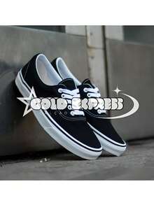 Authentic Men's Casual Basic Skater Sneakers In Various Colors, Unisex, Non-Slip, Sizes 34 To 43, 24-Hour Shipping - Black and White - View 4