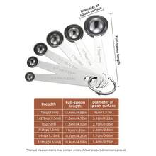 Teaspoon Tablespoon Measuring Spoons: Stainless Steel Baking & Cooking Measure Scoop Set Of 6, Metal Kitchen Measurement Utensil For Dry And Liquid Ingredients - Silver - View 2