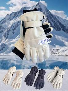 1 Pair Unisex Professional Ski Gloves, Touchscreen Warm Windproof Waterproof Cold-Proof, Lightweight Hand Warmer, Suitable For Fashionable Sports Skiing, Snowboarding, Outdoor Winter Activities, Winter Ski Gloves, Great Gift For Thanksgiving And Christmas