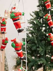 1pc Climbing Rope Santa Claus Stuffed Doll 95cm/37.4in Christmas Gift Christmas Family Arrangement Decorations,Xmas Decor,Christmas Decorations