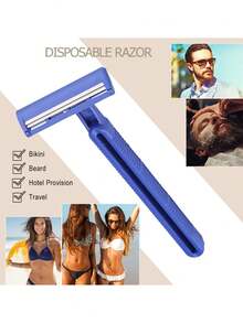 10PCS Disposable Whiskers Shaving Shavers Body Trimmer Stainless 2 Layers Blade Razors For Men Women Hotel