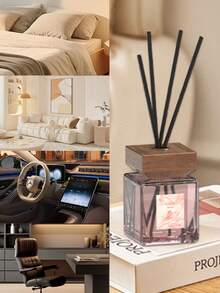 这款大容量无焰香氛藤条空气清新剂，散发栀子花、沉香玫瑰、沉香和樱花的香气，可放置于卧室、办公室或浴室，以消除异味并净化空气。