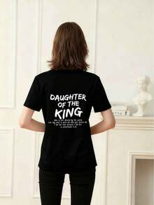 Tween Girl Casual Funny Graphic Print Round Neck Short Sleeve T-Shirt Summer Top