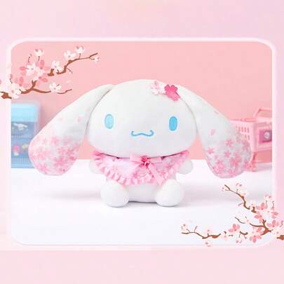 Miniso Sanrio Cinnamoroll Sakura Story Series No.8 Plush, Soft Big Ears With Cherry Blossom Patterns, Sweet Lace Bow Tie Embellishment, Suitable For Both Decoration And Collection Suitable As Birthday Gifts And Holiday Gifts(1 PC)