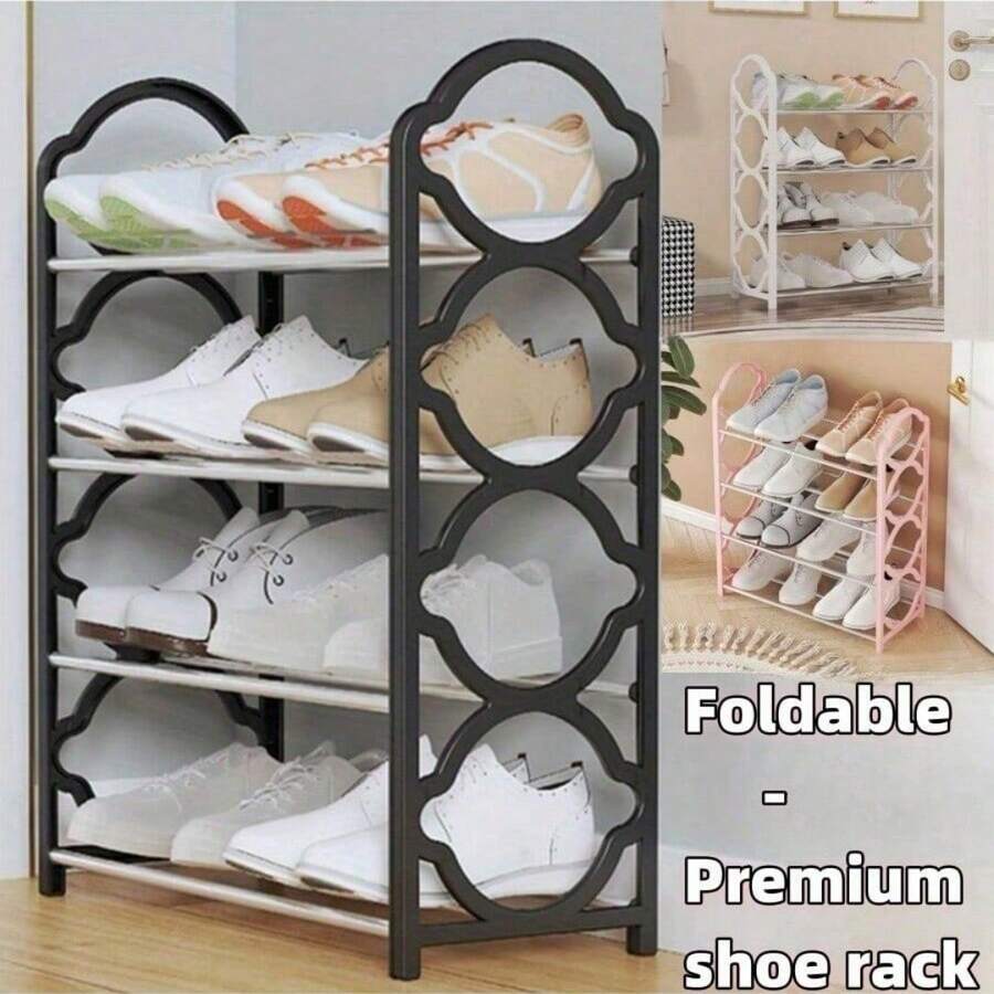 1pc Shoe Rack Organizer, Shoe Storage Rack, Shoe Storage Holder, Multi-Layer Storage Shoe Rack, Storage Organizer Shoe Rack, Multi-Functional Shoe Rack, Thickened Shoe Rack, 4-Layer Shoe Rack, Closet Shoe Rack, Floor Shoe Rack Cabinet, Black Shoe Rack, White Shoe Rack, Pink Shoe Rack, Shoe Rack Set, Space-Saving Stackable Shoe Rack, Back To School Gift, Dorm Supplies, Travel Accessories