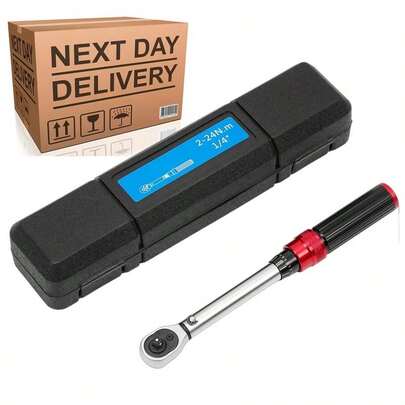 GEARZAAR TORQUE WRENCH (1/4" SQUARE DRIVE) Micrometer & Case 2-24Nm