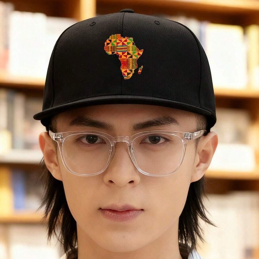 Fashion cap with black African design embroidery flat bill cap Baseball cap snapback cap sports low cap graphic print low cap retro unisex snapback cap small head around visual fashionable duckville cap large head around breathable snapback haphop baseball cap baseball cap duck cap ball cap - ブラック - チェックする 1