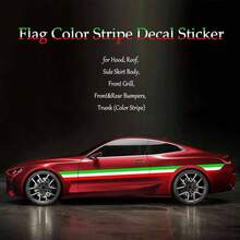 78 Inchx5.9 Inch Italy Color Stripe Decal Sticker Decoration, Modifed Stripe Decal Waterproof Decoration Hood, Roof, Side Fenders, Front Grill, FrontRear Bumpers, Trunk Italy - Ý - Xem 8