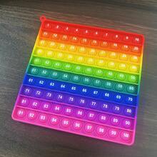 Math Games Fidget Toy With Push Bubbles For Numbers 1-100 & 1-200 Practice, A Quick Push Activity For Educational Mathematics Learning And Teaching Toys For Kids Age 3+ As Classroom Gifts.