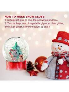 10个装DIY雪球套装 - 透明塑料水球，带可拆卸盖子，圣诞节假日手工装饰，无需羽毛，无需电池，创意礼物 - 多重規格 - 查看 5