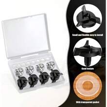 8pcs Motorcycle Helmet Screws, Helmet Visor Screws With 8pcs Rubber Washers Motorcycle Helmet Accessories Black, Silver - initial - View 5