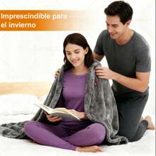 Cobija Manta Eléctrica Portátil 1.5x0.8m Usb Cómoda Suave - Gris Oscuro - Ver 3