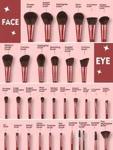 50件套化妆工具套装，包含1个多功能拉链防水化妆包+32支化妆刷套装+3个三角粉扑+3个迷你气垫粉扑+3个气垫粉扑+2个洁面海绵+1个面部冰敷器+1个硅胶软毛面部工具+1个发带+2个手碗带+1个化妆刷清洁工具。 - 酒紅色 - 查看 14