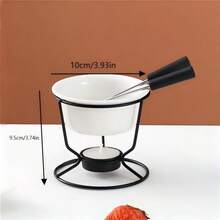 1个陶瓷巧克力融化炉，适用于烹饪巧克力、黄油、奶酪等，厨房小工具，黄油/奶酪/巧克力/焦糖/烹饪设计迷你火锅烘焙DIY，加热器 - 彩色 - 查看 9