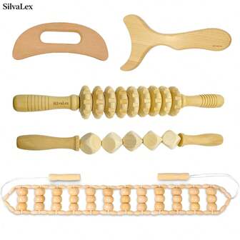 SilvaLex 木制按摩工具，全身按摩器，手部按摩器，腿部按摩器，肩部按摩器，肩颈按摩器，面部按摩器，背部按摩器，腰部按摩器，适合家庭使用，可作为节日礼物送给家人、朋友、同学和父母