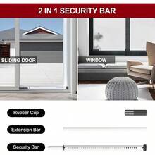 Heavy Duty Sliding Patio Door Lock Bar With 20-50 Inch Adjustable Design For Enhanced Home Security Multi-Use Window And Sliding Door Stopper White 2-Pack Ideal For Residential And Commercial Applications Provides Reliable Protection Against Forced Entry - 白色 - 查看 2