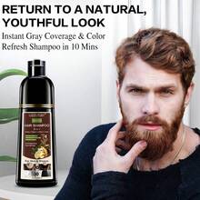 Brown Hair Dye Shampoo For Gray Hair – 10 Mins Plant-Powered Formula, Swiftly Covers Stubborn White Hair & Beard, Long-Lasting Even Shade, Nourishes Scalp & Restores Shine, Easy At-Home Hair Coloring, Unisex For Women & Men, Ideal For All Hair Types - 2pcs (棕色+棕色) - 查看 11