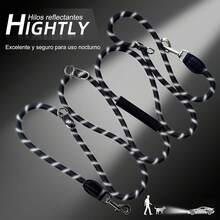 JJW Correa para Perro Manos Libres, Correa Ajustable de Entrenamiento para Perros de 10 pies, Correa de Nailon Resistente, sin tirones para Perros Grandes y medianos (Negro) - 1 - Ver 1