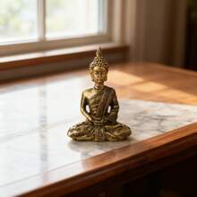 A Southeast Asian Resin Sitting Buddha Ornament, Available In Four Colors With Finely Carved Details-Robe, Prayer Beads, And Decorative Patterns All Clearly Visible. An Ideal Sculptural Home Decor Piece And Gift Choice.
