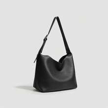Fashionable Tote Bag For Women, New Vintage Simple Design, Large Capacity Commuter Shoulder Bag - Black - View 1