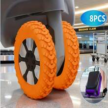 8pcs Silicone Luggage Casters Covers, Noise Reduction, Floor Protection, Smooth Rolling, Wear-Resistant Travel Accessories, Multiple Colors For Easy Identification