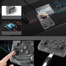 Retro-Handheld-Spielkonsole mit 3,5-Zoll-IPS-HD-Display und 256-GB-TF-Karte – inklusive mehrerer vorinstallierter Spiele und Linux-Betriebssystem | Klassischer tragbarer Arcade-Player - Schwarz - Übersicht 5