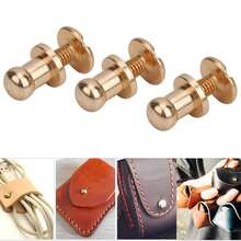 Juego de 20 juegos de tornillos de remache de 7x5mm, remache de clavo de tornillo de cobre, cabeza redonda, punto, tornillo para cinturón de cuero, libro de cuentas, álbum de fotos(Oro) - 1 - Ver 3