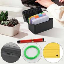 TYUI VANRA Index Card Holder 3x5 Flash Card Organizer Case 300 Colored Index Cards Bulk Blank Note Cards With Ring Black - 黑色 - 查看 3