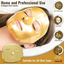 Collagen Gold Gel Face 24k - Lujosa Mascarilla de Gel Antienvejecimiento - Mascarilla de Tela - Hidratante y Rejuvenecedora - Reduce Lneas Finas, Ojeras y Ojos Hinchados - inicial - Ver 8