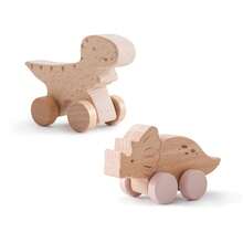 Wooden Dinosaur Push Car, Hands-On Brain Training Game For Children, Movable Little Dinosaur Push Car, Suitable For Early Childhood Activity Toys