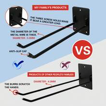 خطاطيف تخزين أدوات الحديقة والمرآب المثبتة على الحائط - رف منظم للمجرفة والمنشار، حامل أدوات الحديقة، حل تخزين مدخر للمساحة في المرآب والحديقة، خطاطيف متعددة الأغراض للمنزل - متعدد الألوان - مشاهدة 5