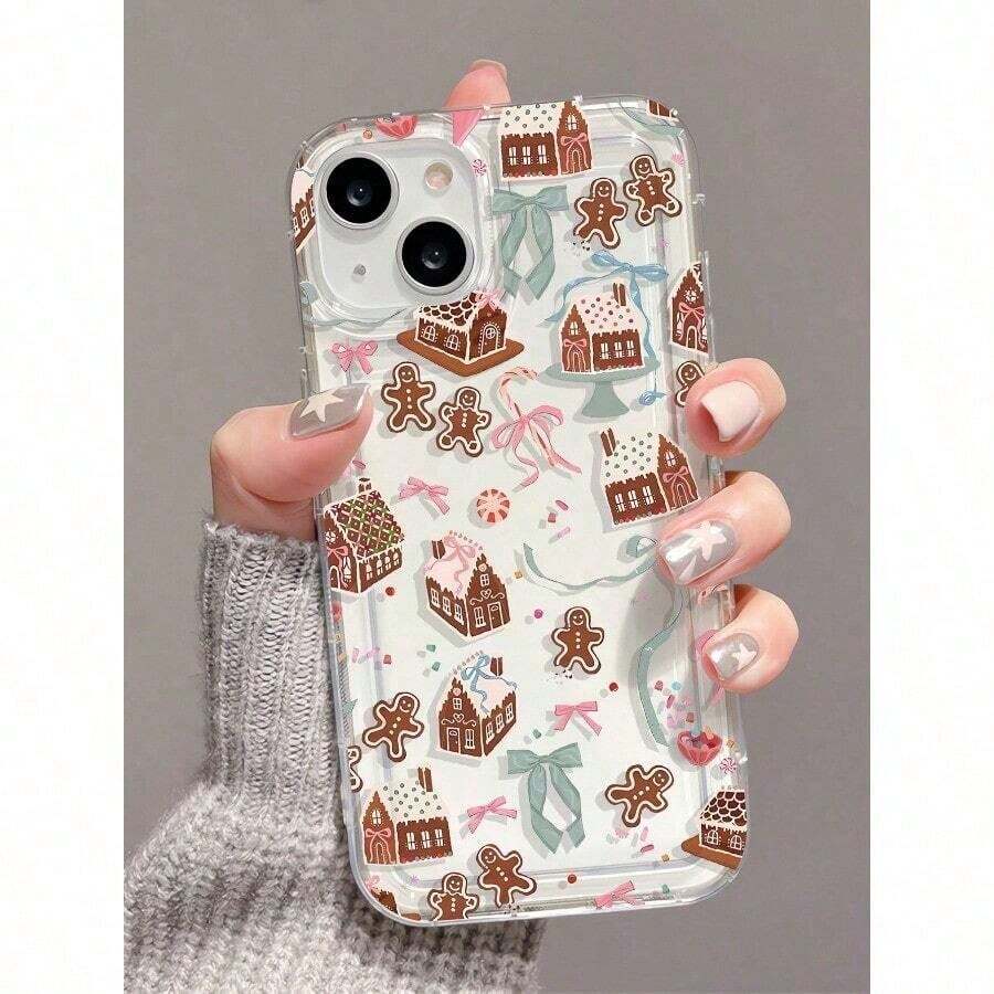 1個 ファッショナブルなパーソナライズされたクリスマスパターン 透明TPUエアバッグ衝撃吸収電話ケース  16/16Pro/16Plus/15/15ProMax/15Pro/11/12/13/14ProMax/12Mini/13Mini/11Pro/11ProMax/12Pro/12ProMax/13Pro/13ProMax/14Pro/14ProMax対応、高級感のあるソフトケース - クリア - チェックする 1